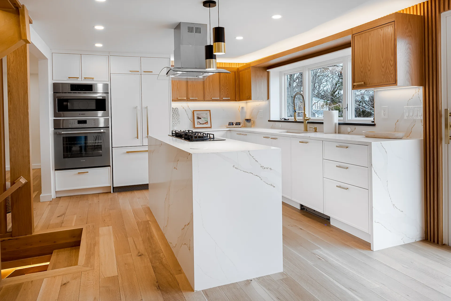 White oak cabinetry and refined interior finish detail by Prospera Home Solutions in Utah